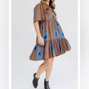 Mata Traders Women's Blue Adelaide Tiered Mini Dress